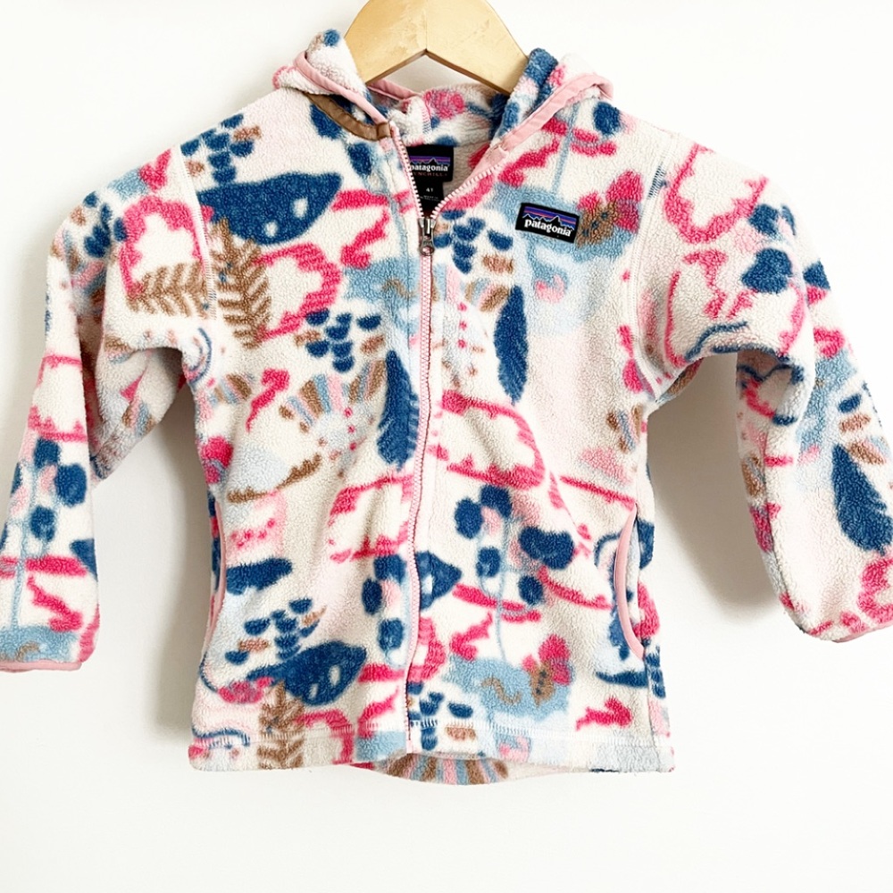 Patagonia Kids Fleece Jacket - Pink and Blue Pattern